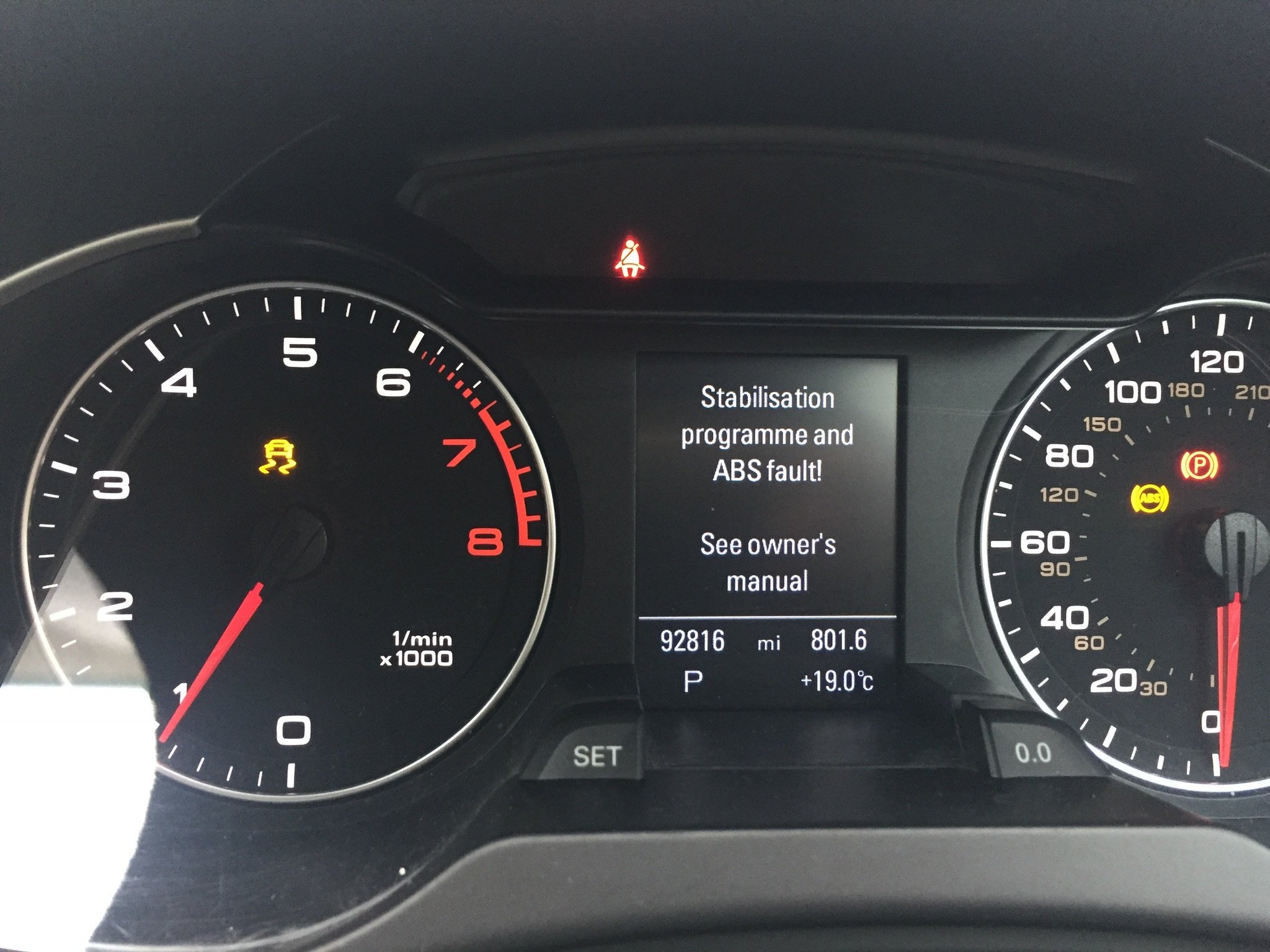 Stabilisation ABS Fault & Parking brake Malfunction warnings | Audi -Sport.net